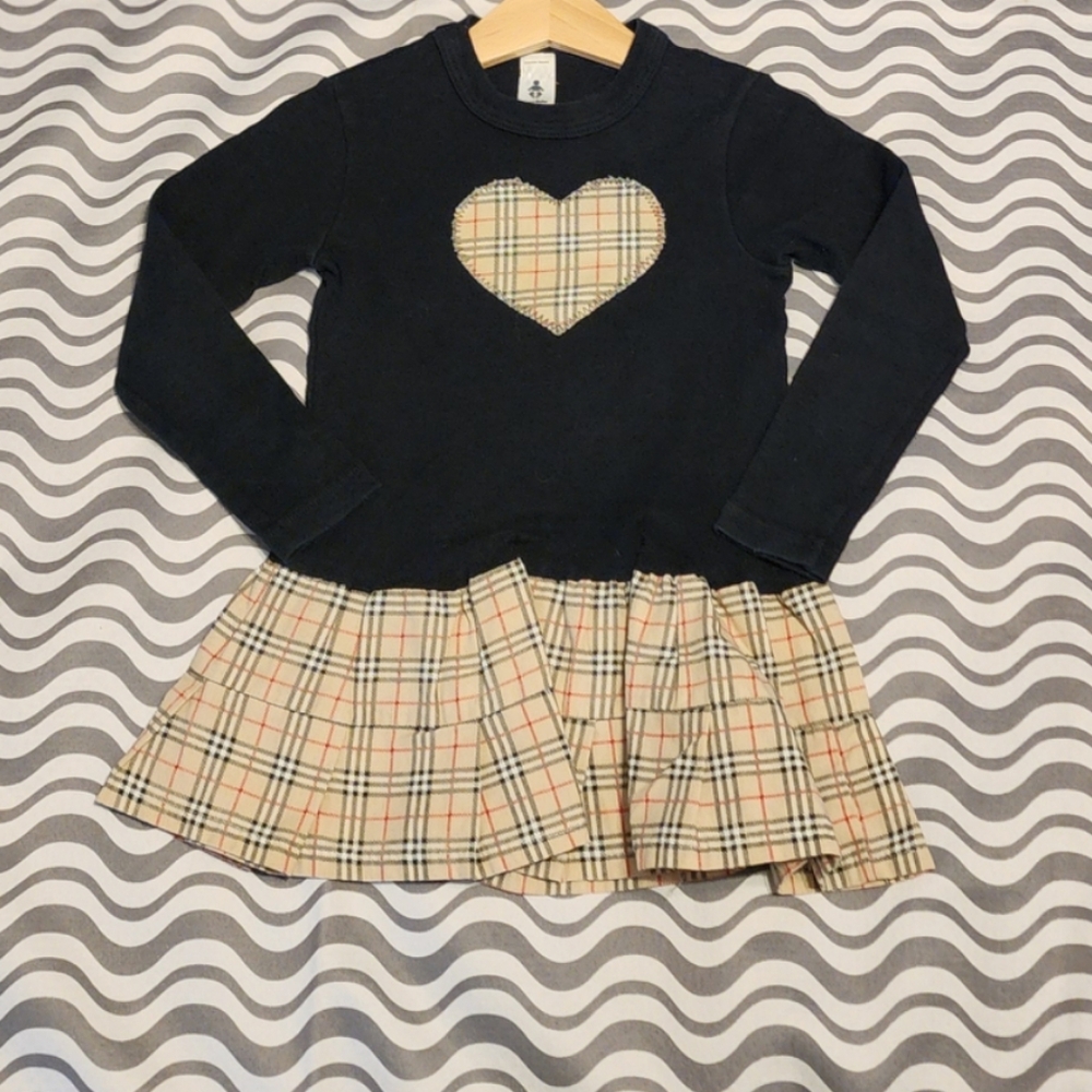 2T American Apparel Classic Baby Plaid Heart Dress